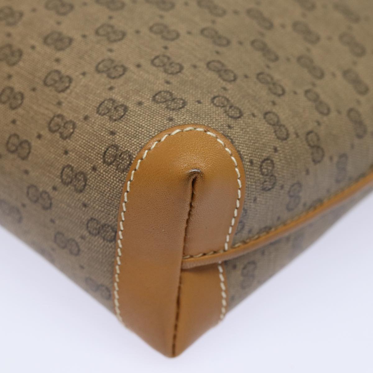 GUCCI Micro GG Supreme Shoulder Bag PVC Leather Beige 007 104 4916 th5164