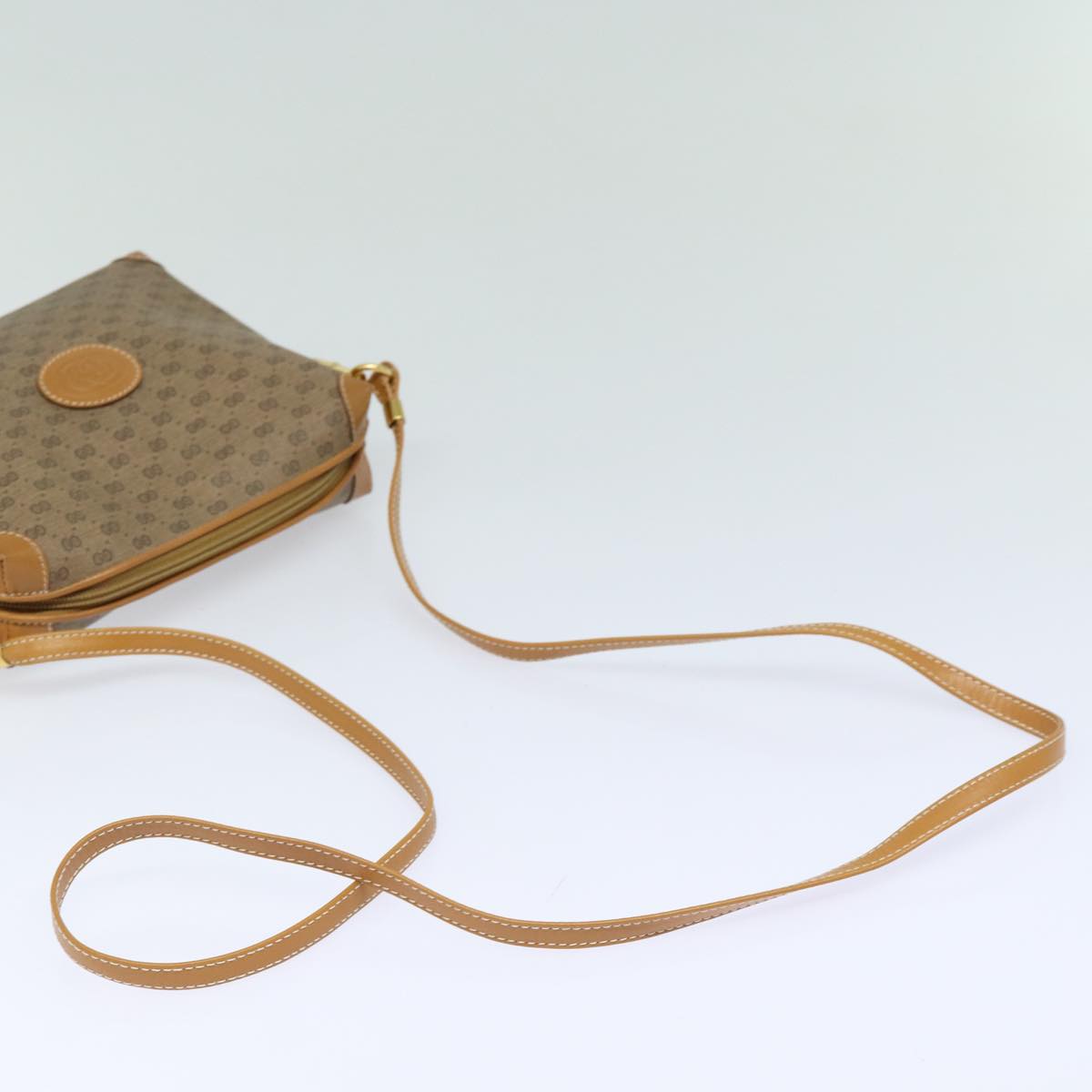 GUCCI Micro GG Supreme Shoulder Bag PVC Leather Beige 007 104 4916 th5164