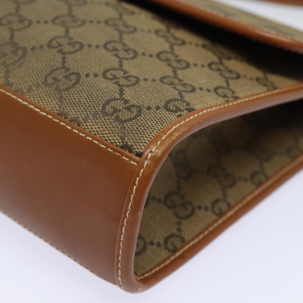 GUCCI GG Canvas Shoulder Bag Brown 004 101 0222 th5165