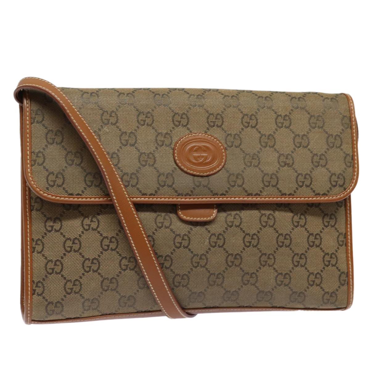 GUCCI GG Canvas Shoulder Bag Brown 004 101 0222 th5165