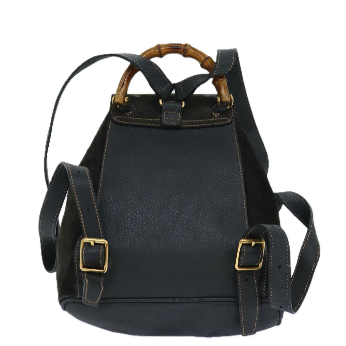 GUCCI Bamboo Backpack Suede Khaki 003 1705 0030 th5168