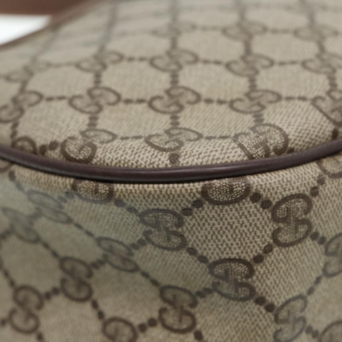 GUCCI GG Supreme Web Sherry Line Shoulder Bag PVC Beige 89 02 077 th5234