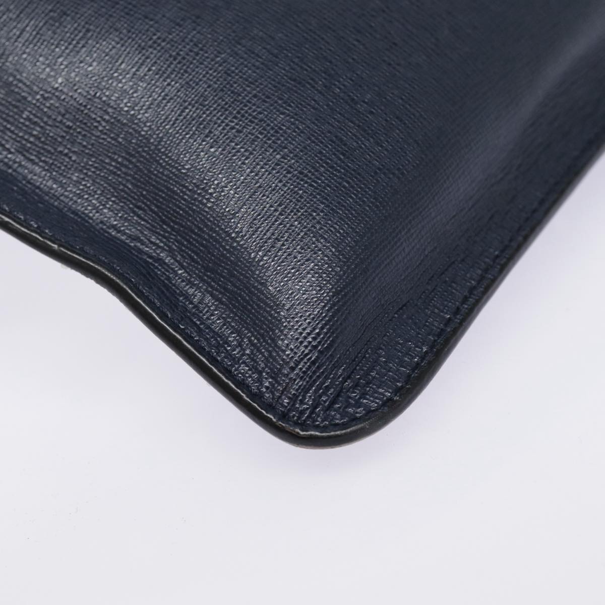 FENDI Bugs Monster Clutch Bag PVC Leather Navy Silver th5282