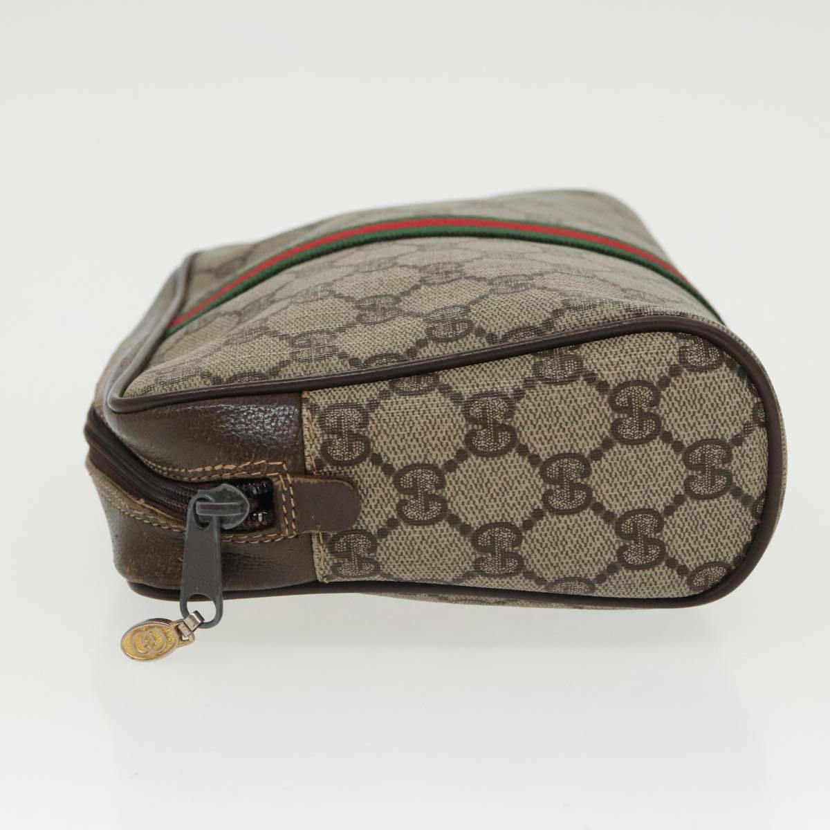 GUCCI GG Supreme Web Sherry Line Clutch Bag Beige 010 378 th5385