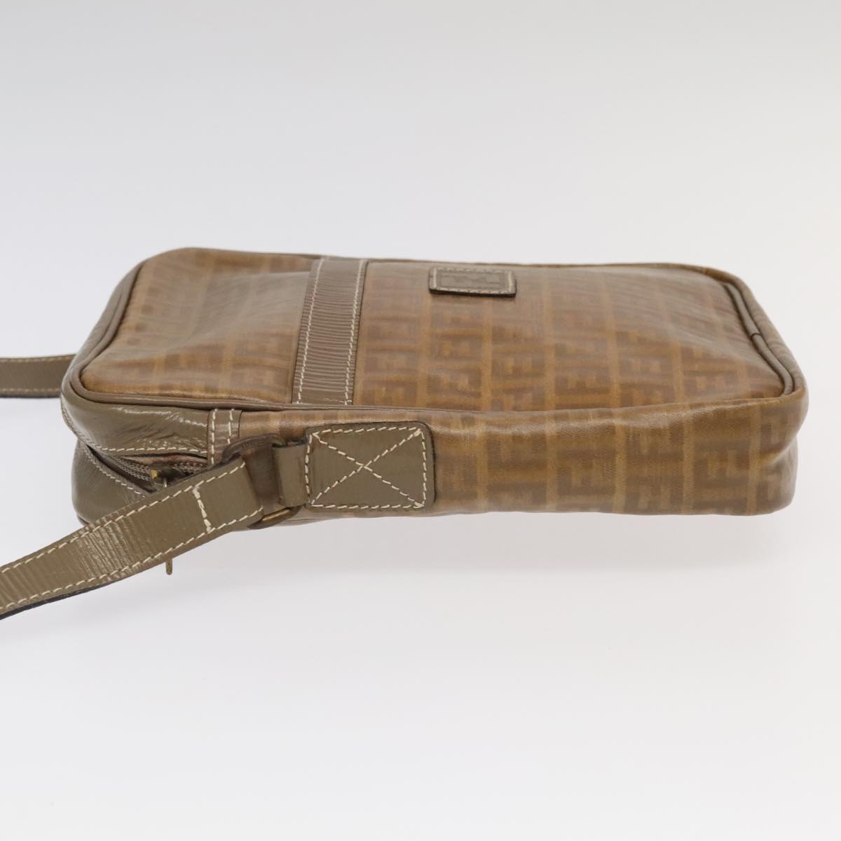 FENDI Zucchino Canvas Mamma Baguette Shoulder Bag Beige 8BR030 th5427
