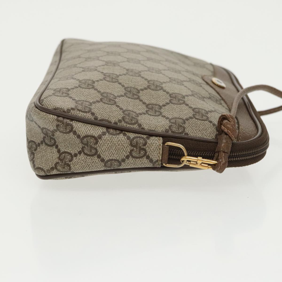 GUCCI GG Supreme Shoulder Bag PVC Beige Gold 97 02 068 th5444