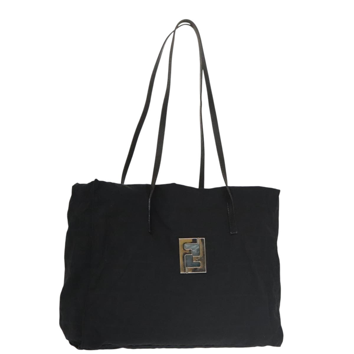FENDI Zucca Canvas Tote Bag Silver Black th5496