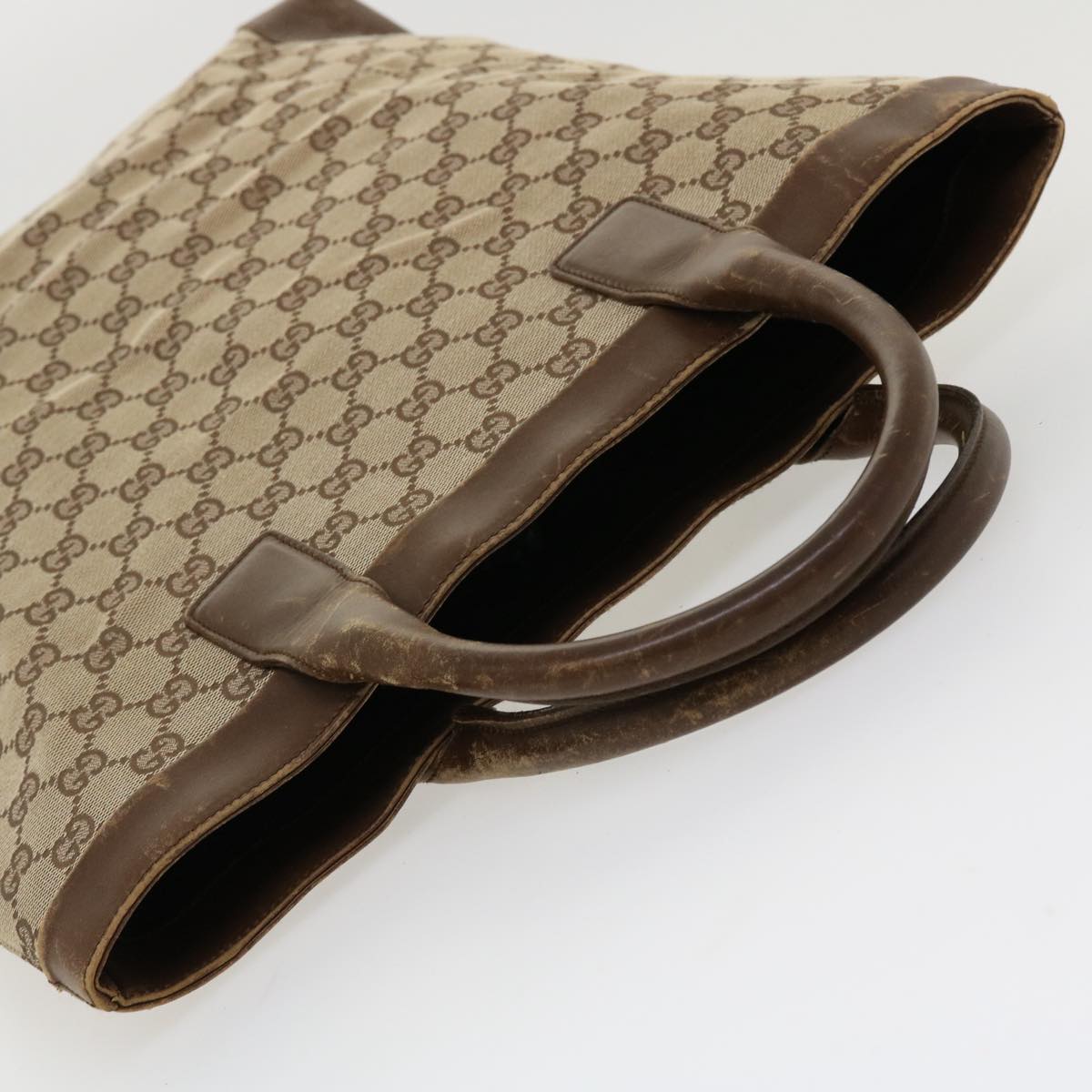 GUCCI GG Canvas Hand Bag Beige 0021121 ac1635