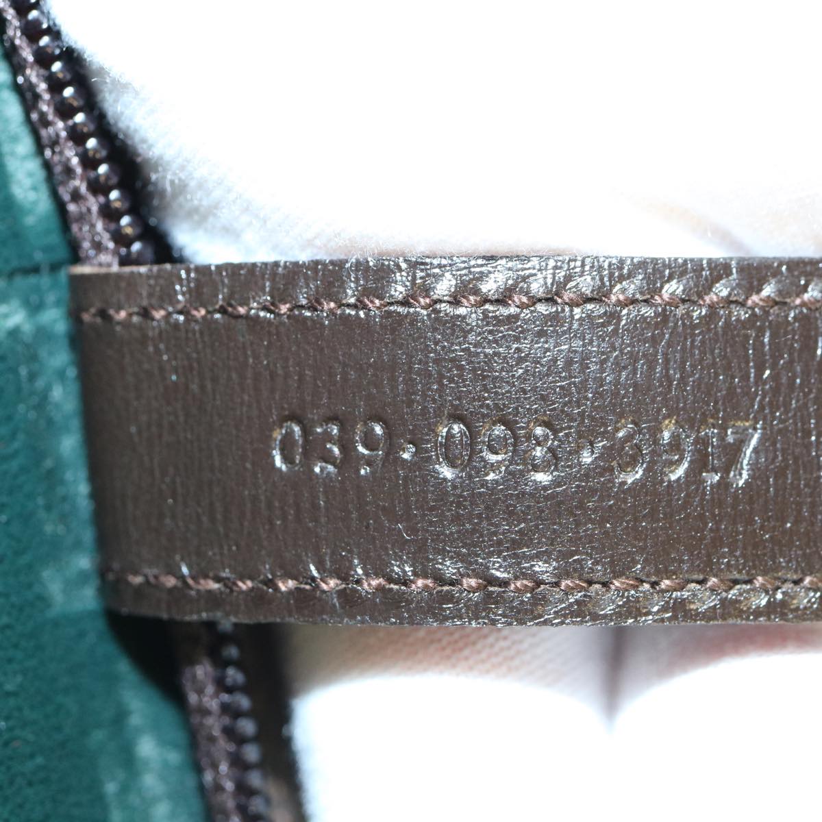 GUCCI Web Sherry Line Necktie Case Leather Brown Green Red bs3500