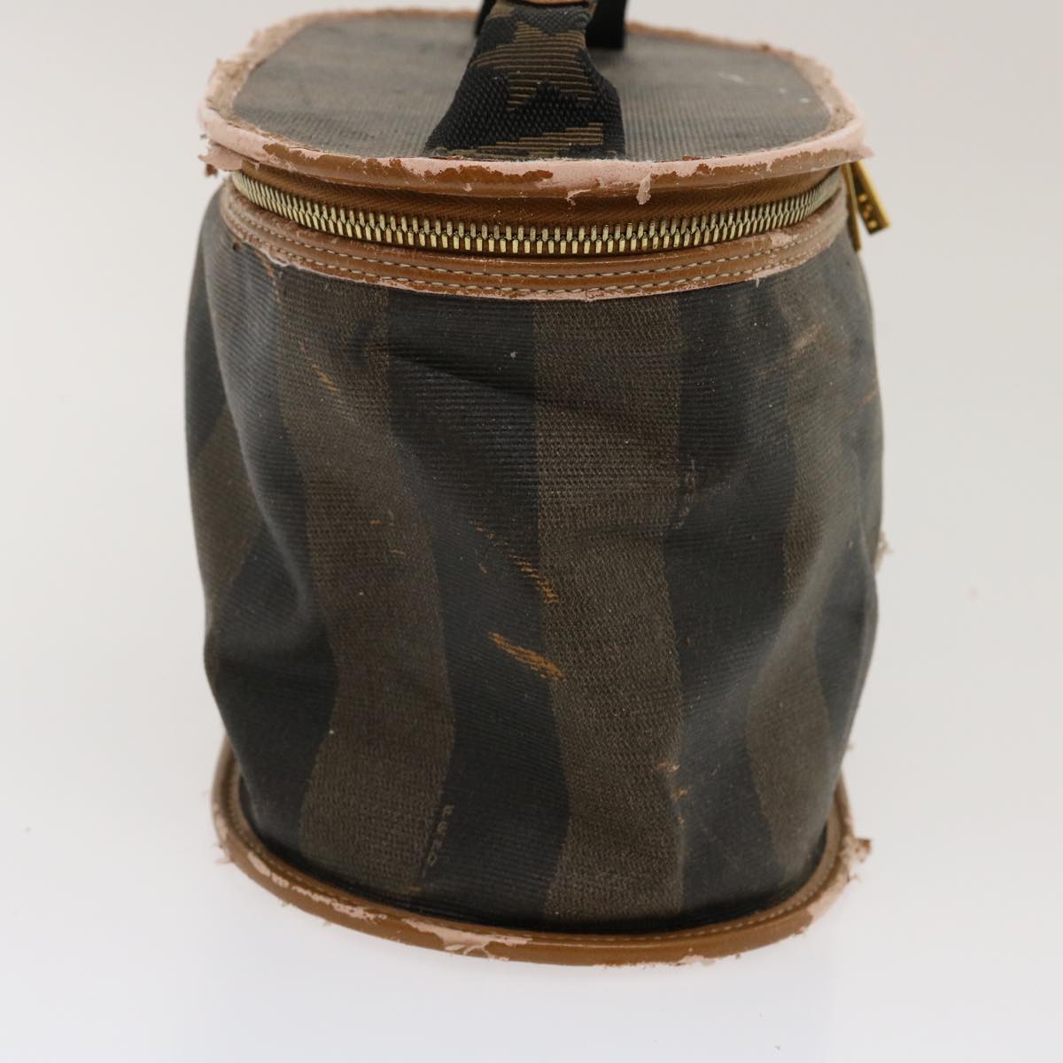 FENDI Pecan Canvas Hand Pouch Black Brown am1752s