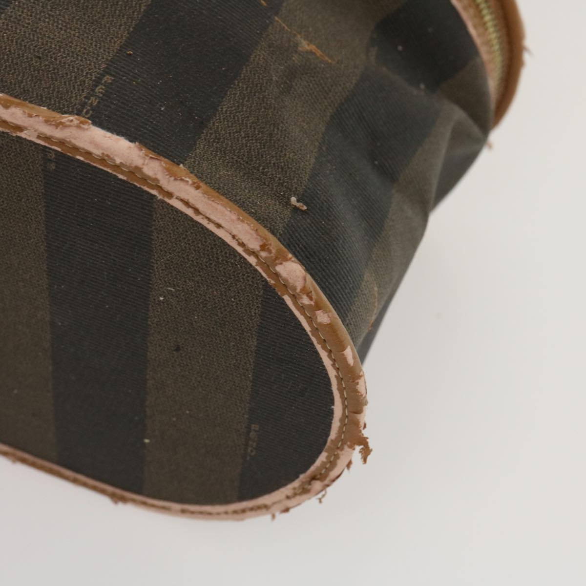 FENDI Pecan Canvas Hand Pouch Black Brown am1752s