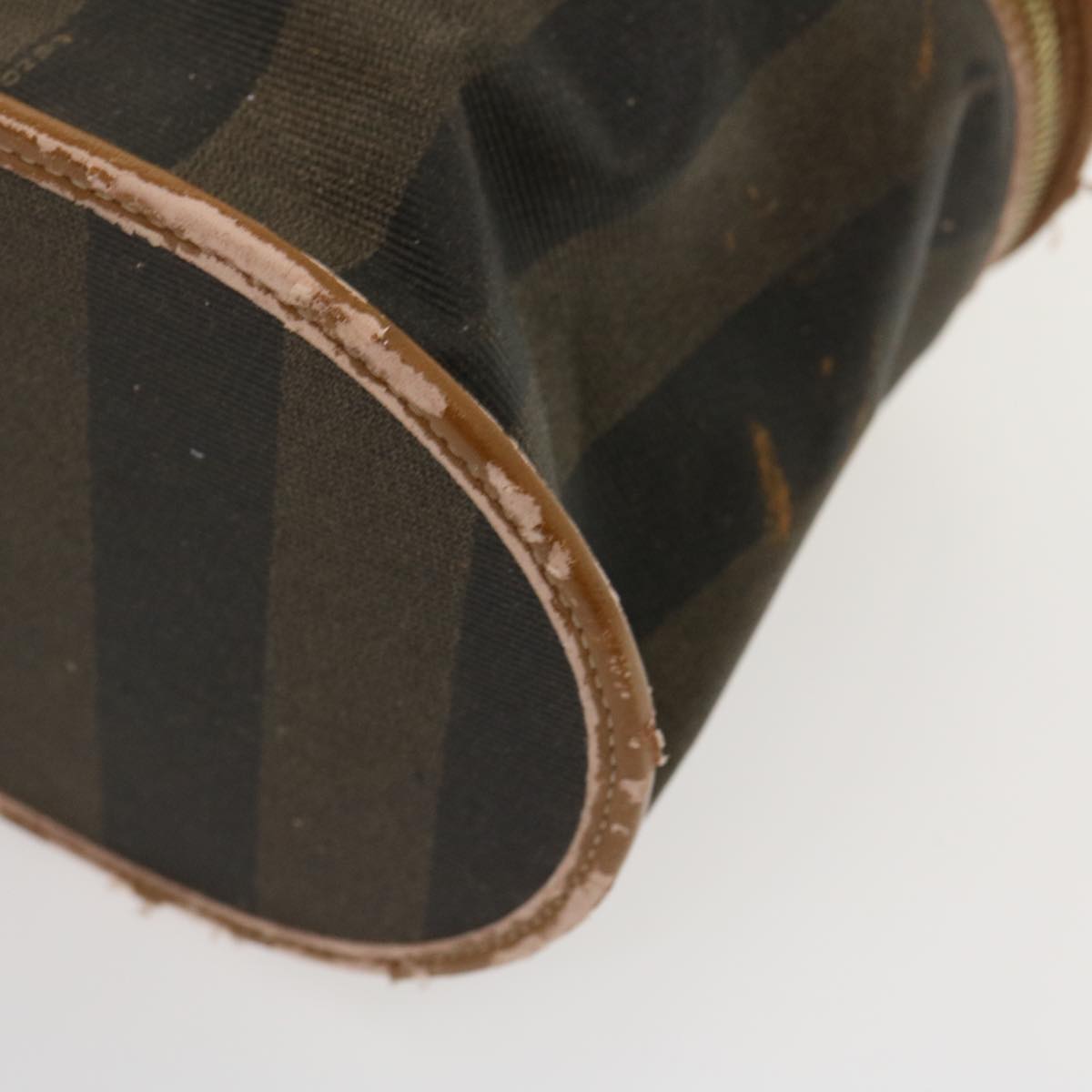 FENDI Pecan Canvas Hand Pouch Black Brown am1752s
