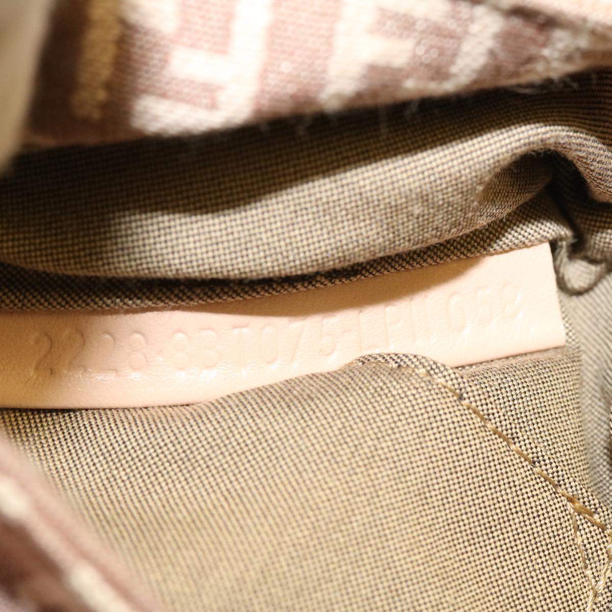 FENDI Zucchino Canvas Shoulder Bag Pink rd2782