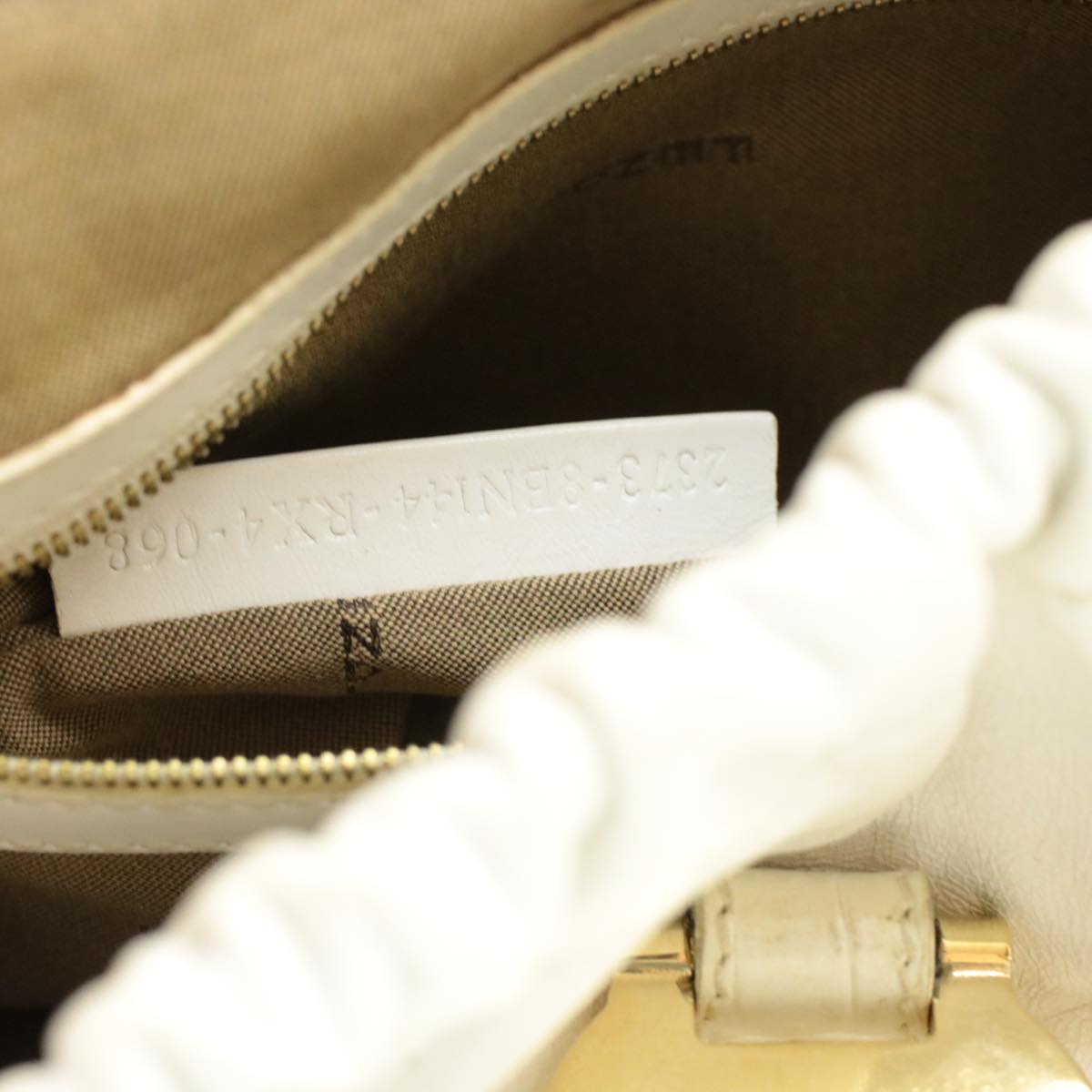 FENDI Shoulder Bag Leather White yk107