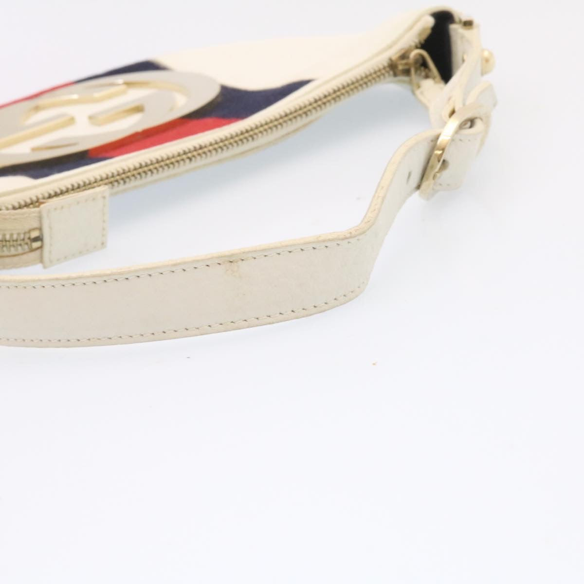 GUCCI Sherry Line Hand Bag Leather White am1337s