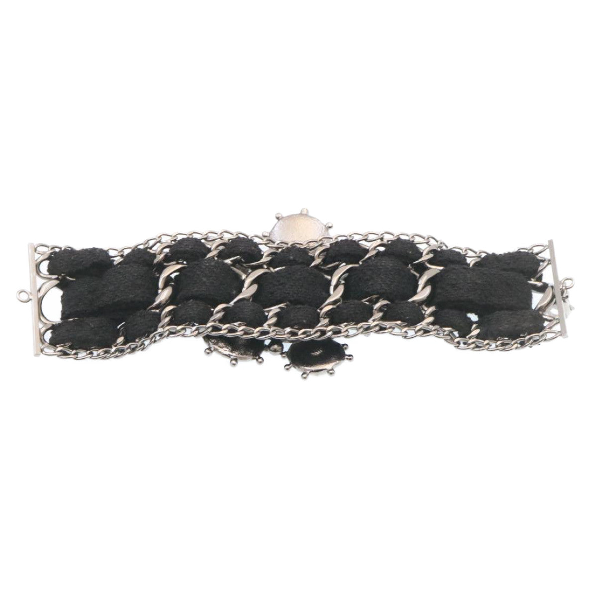 CHANEL Bangle Bracelet Metal Black CC am1441sA