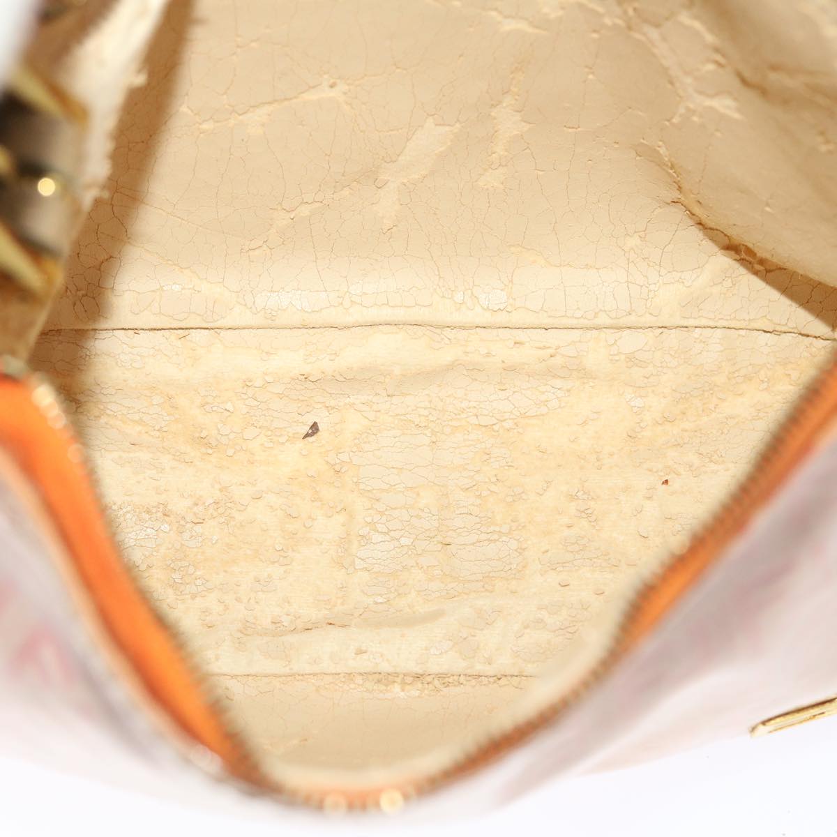 FENDI Zucchino Canvas Hand Bag Coated Canvas Orange am2609g