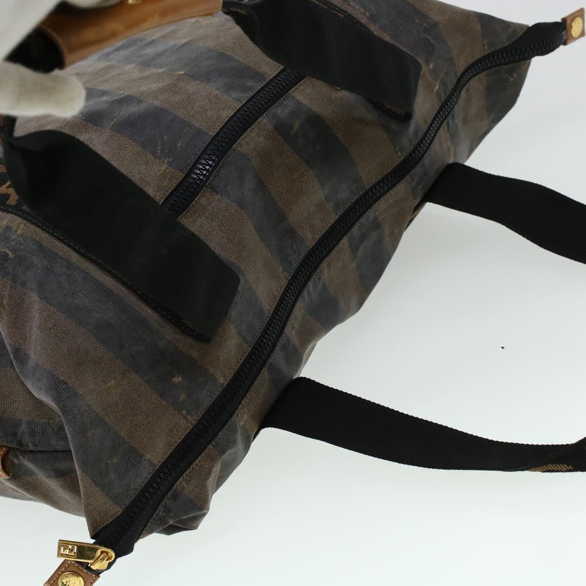 FENDI Pecan Canvas Pouch Shoulder Bag Coated Canvas 2Set Brown Black ti1034