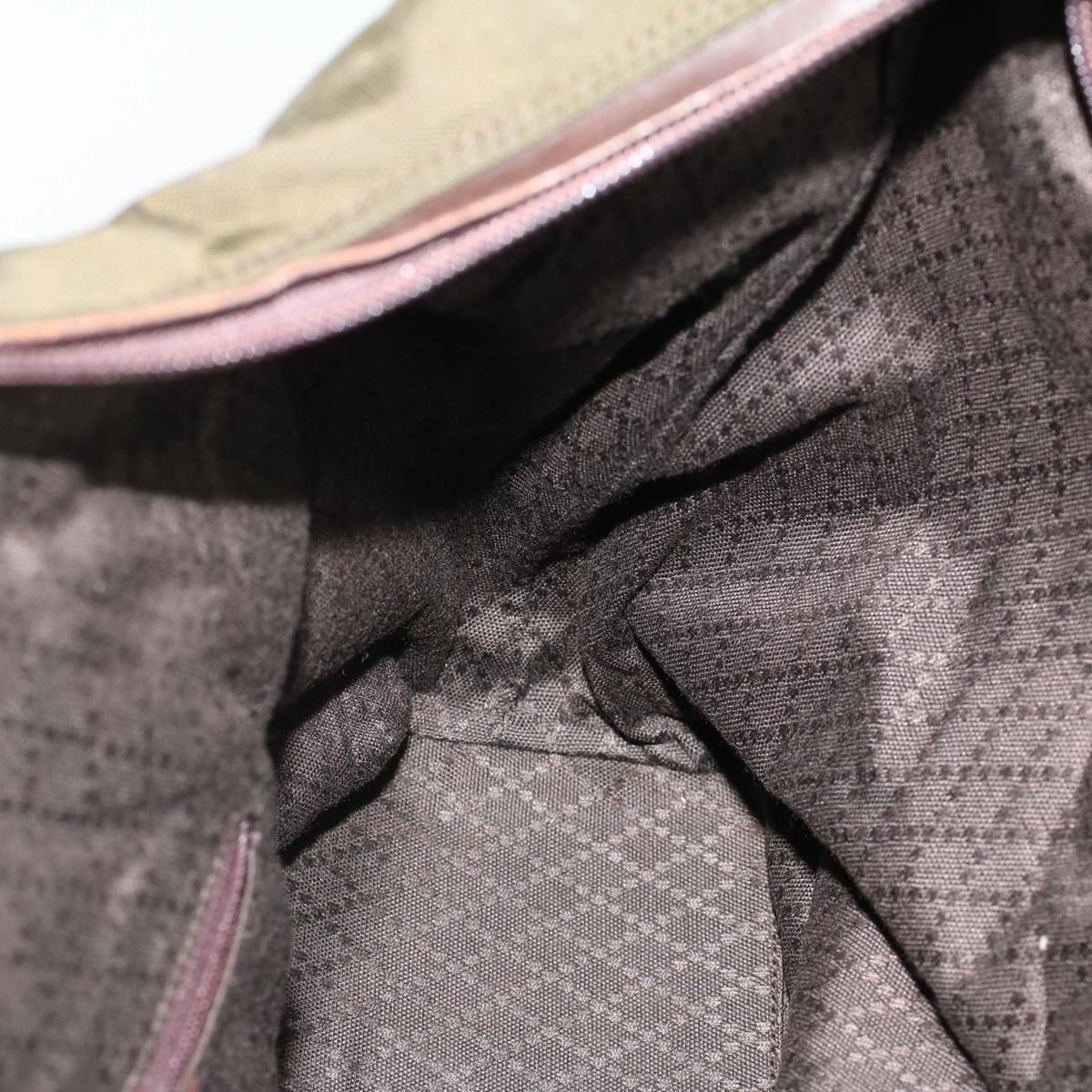GUCCI Shoulder Bag Canvas Khaki ti1043
