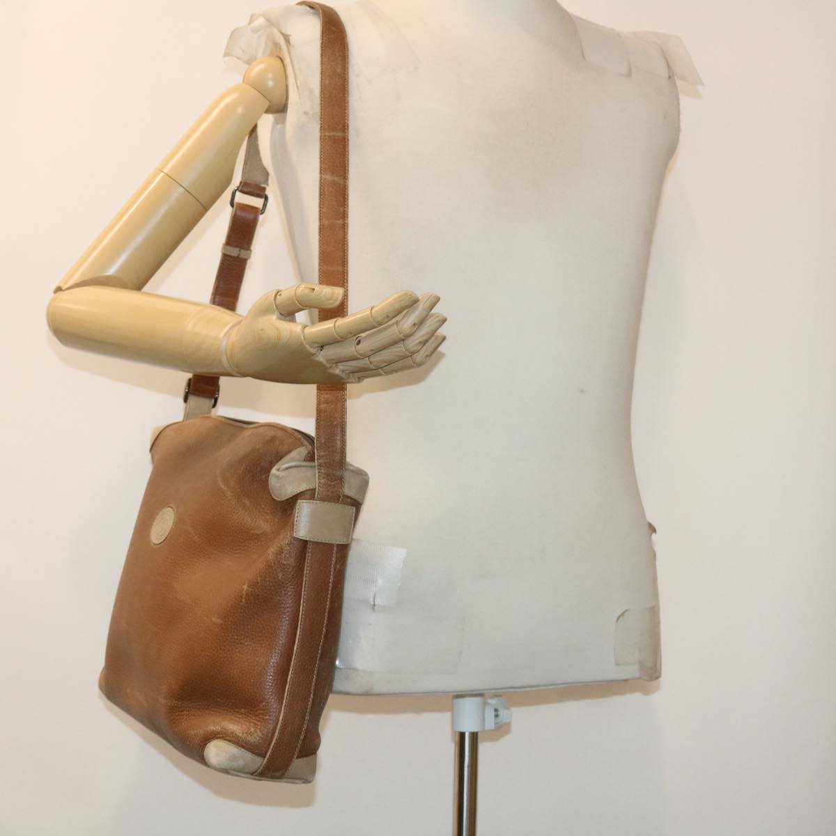 GUCCI Shoulder Bag Leather Brown ti1051