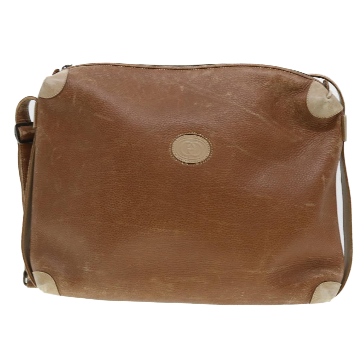 GUCCI Shoulder Bag Leather Brown ti1051