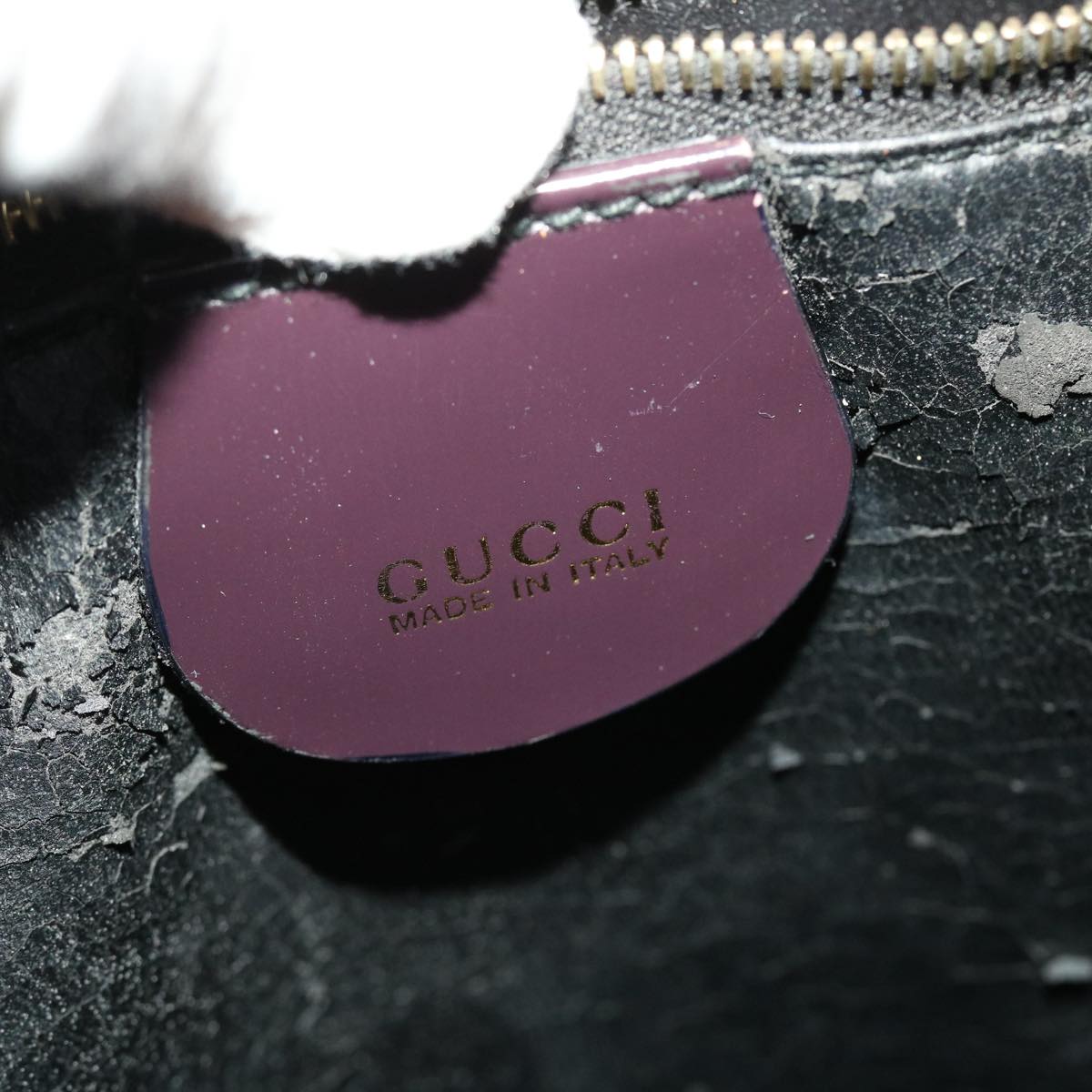 GUCCI Shoulder Bag Leather Purple ti1095