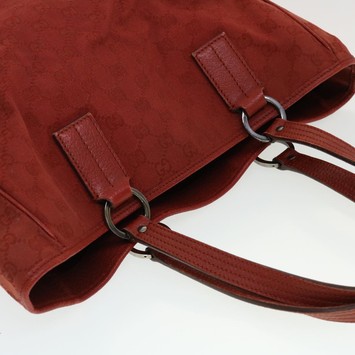 GUCCI GG Canvas Tote Bag Red ti1130