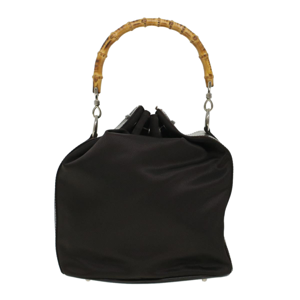GUCCI Bamboo Shoulder Bag Canvas 2way Dark Brown ti1132