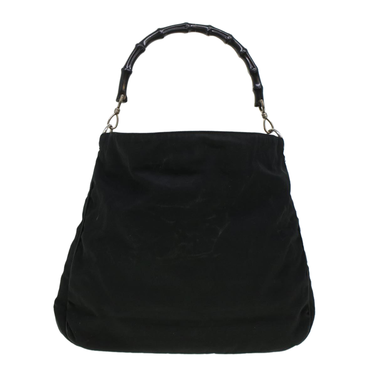 GUCCI Bamboo Shoulder Bag Canvas Black ti1134