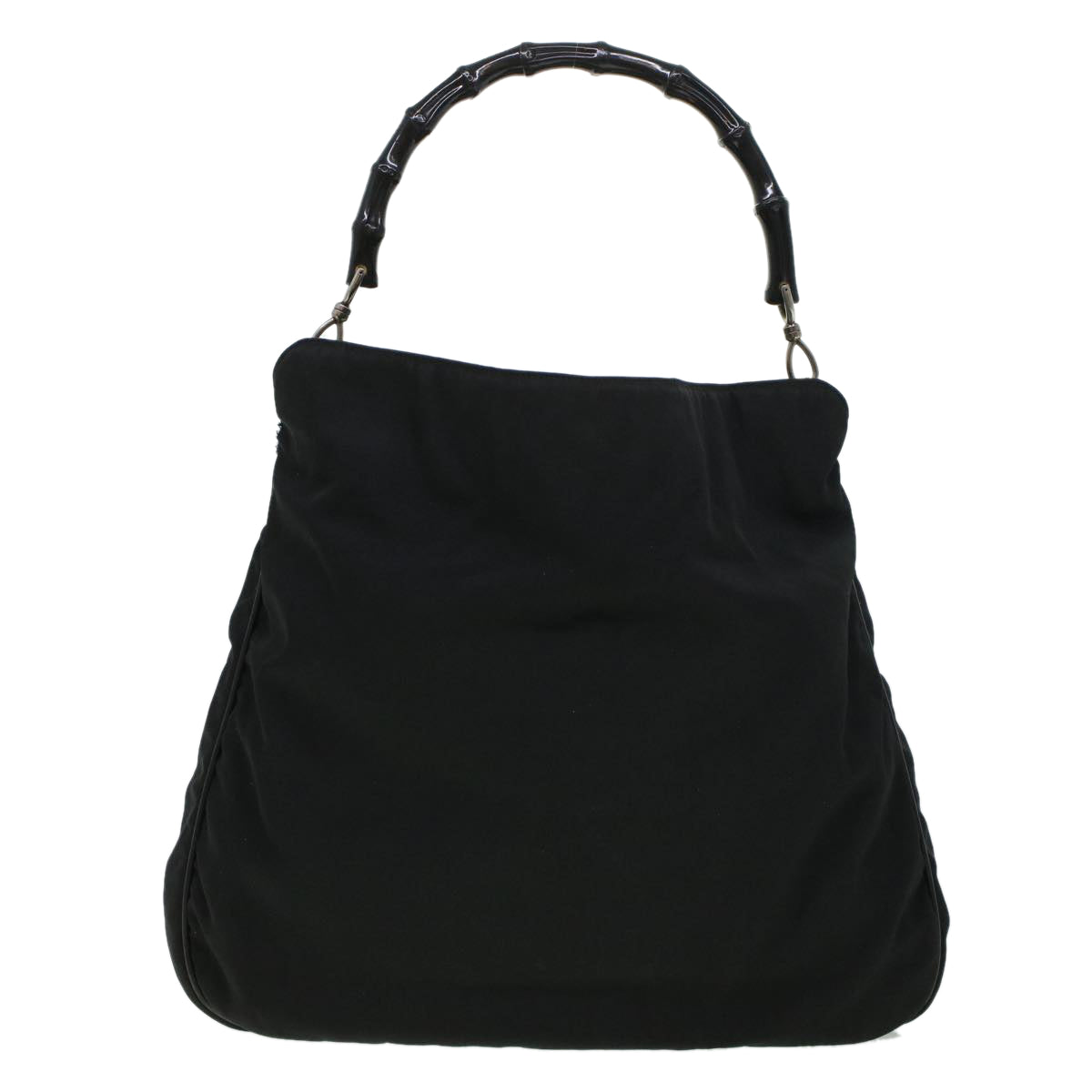 GUCCI Bamboo Shoulder Bag Canvas Black ti1134