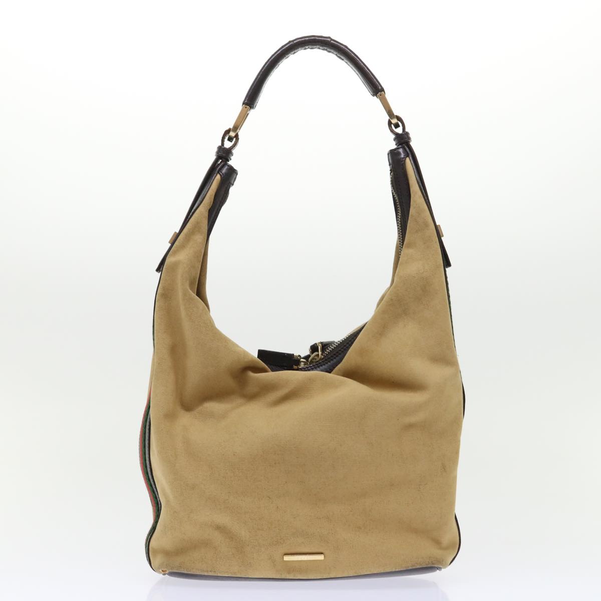 GUCCI Bamboo Web Sherry Line Shoulder Bag Nylon 3Set Beige Brown ti1191