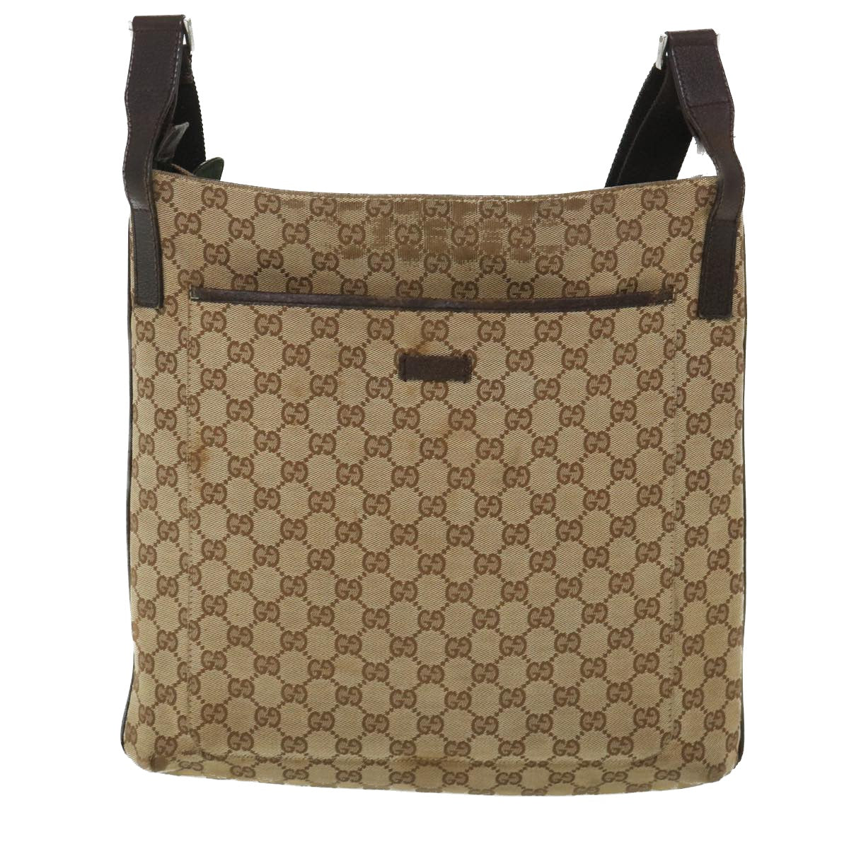 GUCCI GG Canvas Shoulder Bag Beige Brown 122791 ti1206
