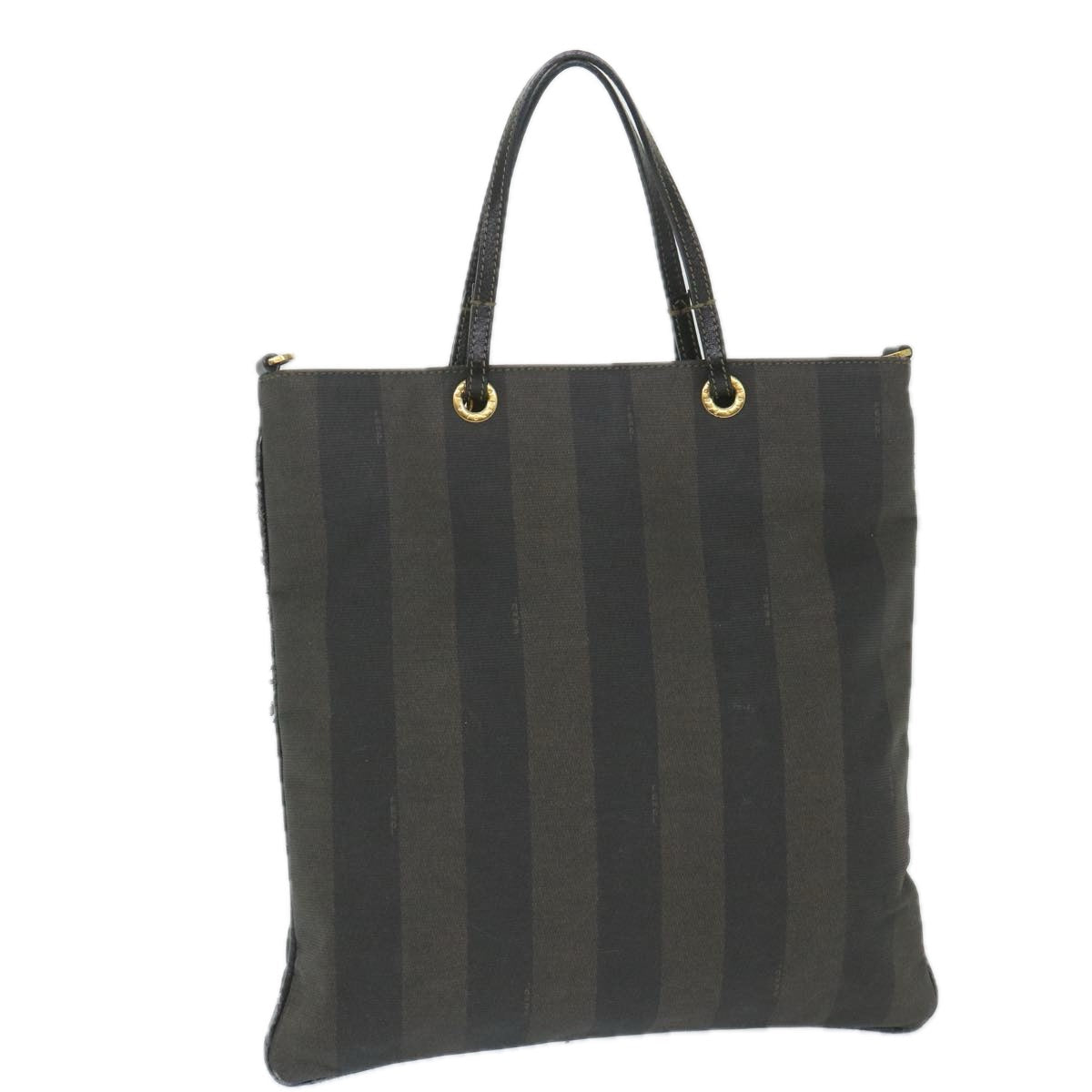FENDI Pecan Canvas Tote Bag Coated Canvas Brown Black ti1269