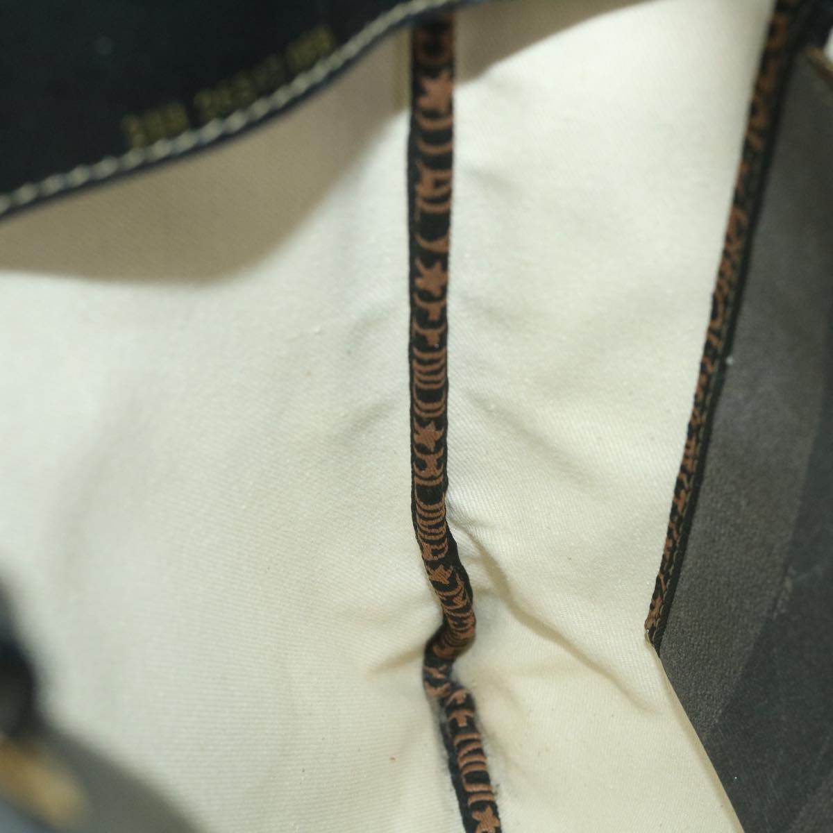 FENDI Pecan Canvas Tote Bag Coated Canvas Brown Black ti1269