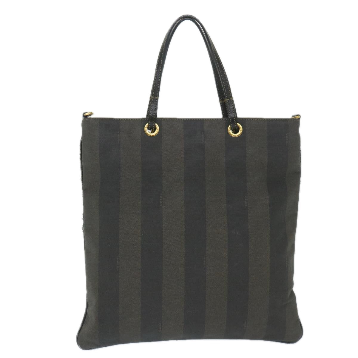 FENDI Pecan Canvas Tote Bag Coated Canvas Brown Black ti1269