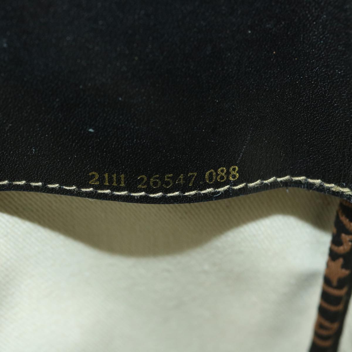 FENDI Pecan Canvas Tote Bag Coated Canvas Brown Black ti1269