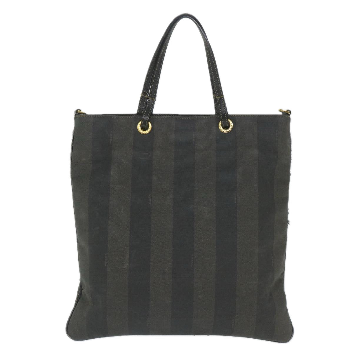 FENDI Pecan Canvas Tote Bag Coated Canvas Brown Black ti1269