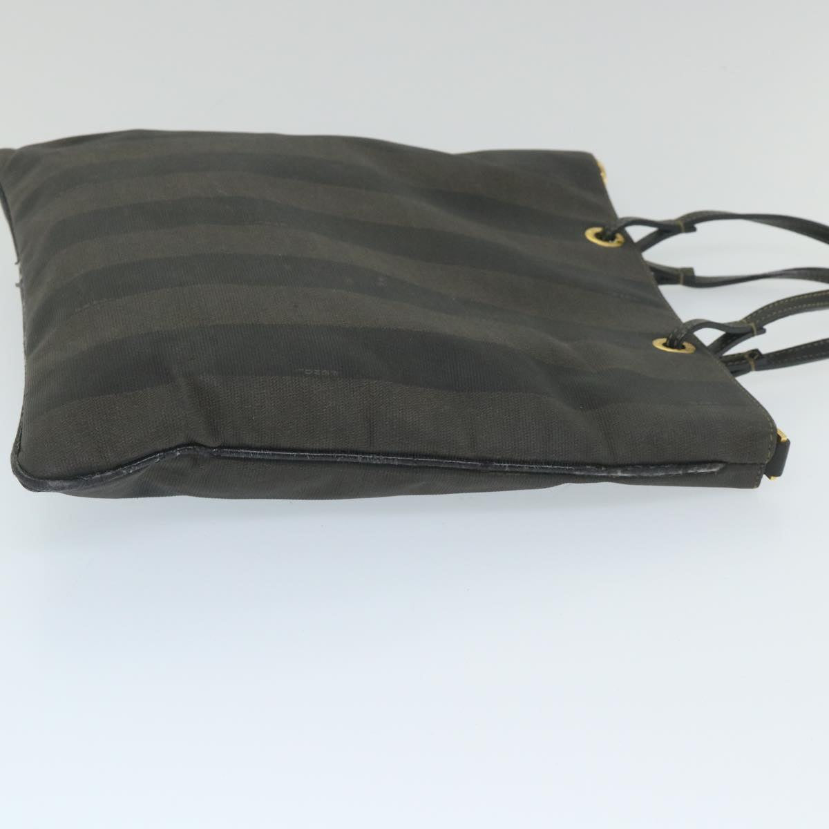 FENDI Pecan Canvas Tote Bag Coated Canvas Brown Black ti1269