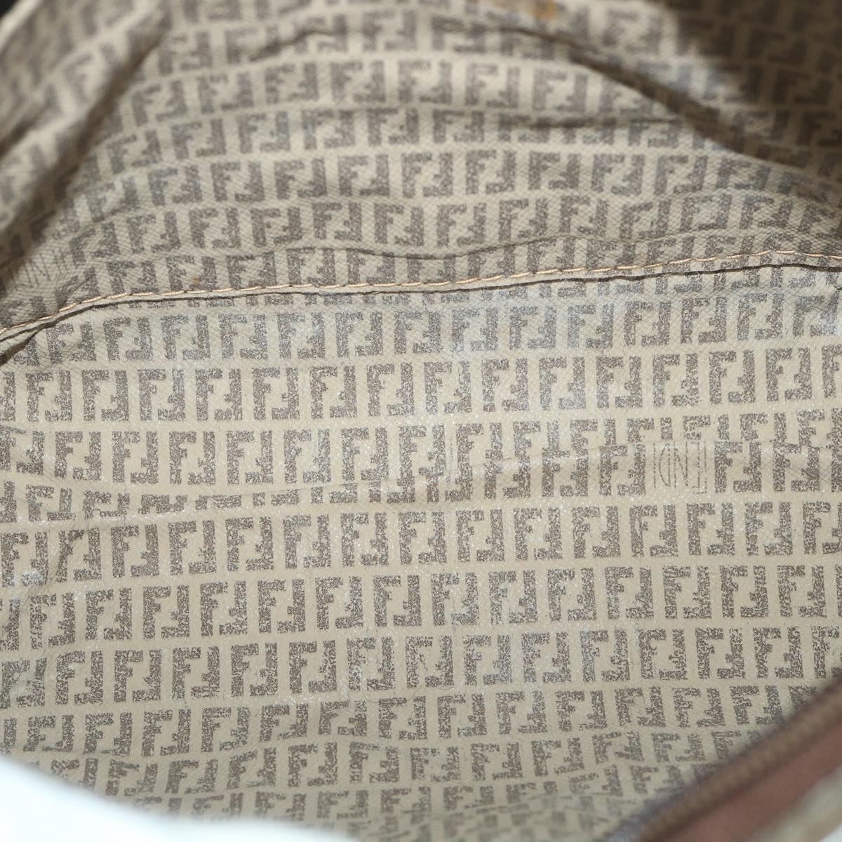 FENDI Zucchino Canvas Clutch Bag Coated Canvas Brown ti1271