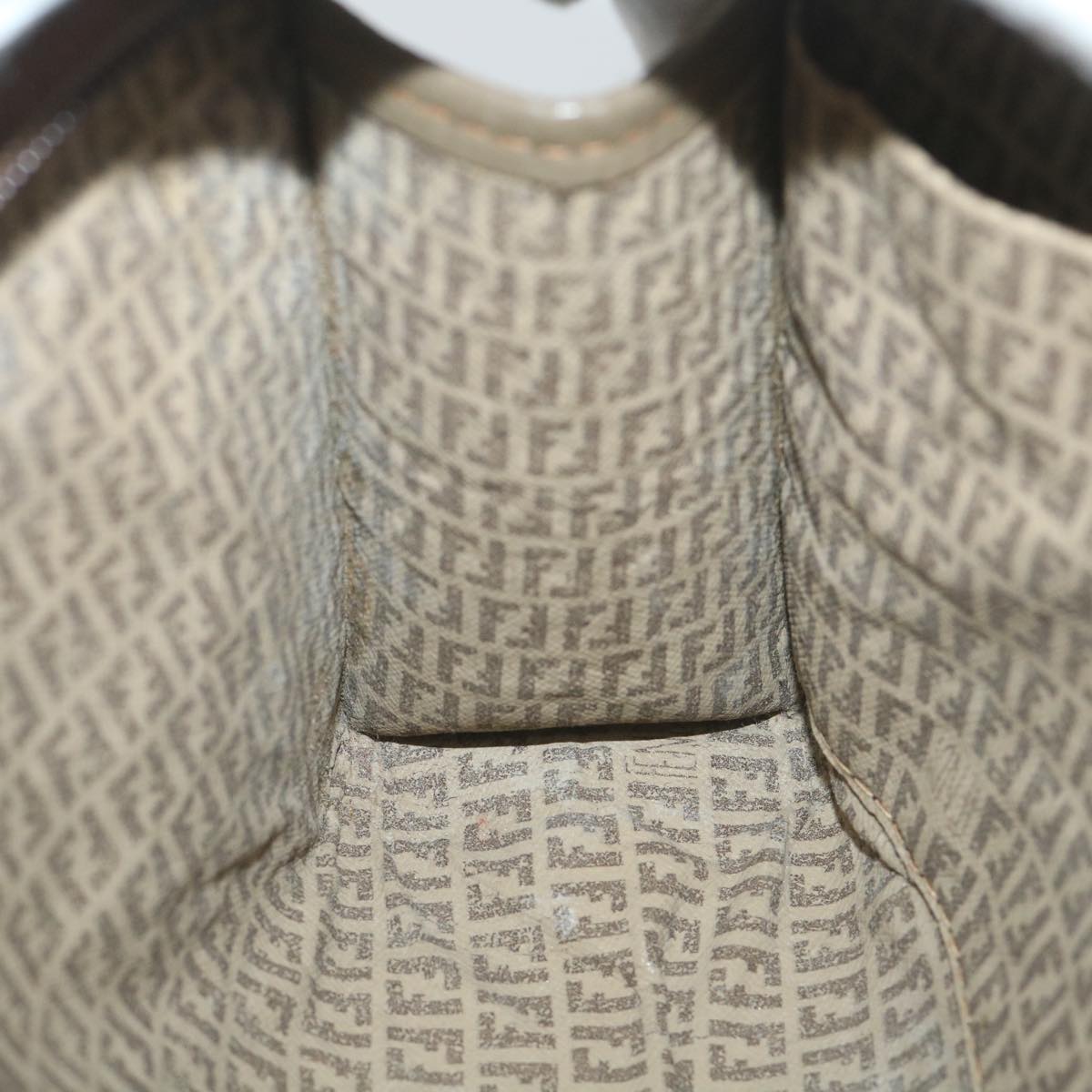 FENDI Zucchino Canvas Clutch Bag Coated Canvas Brown ti1271