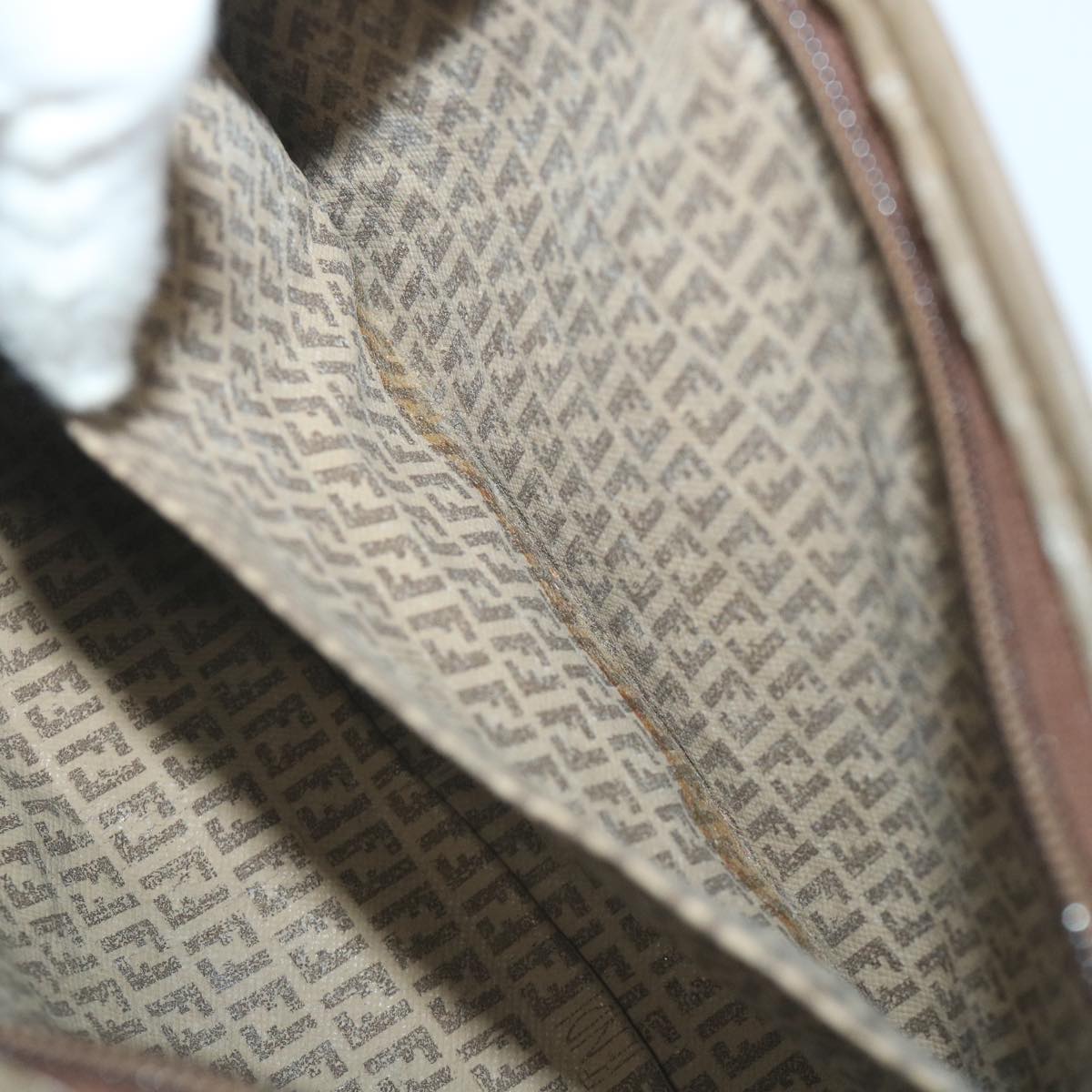 FENDI Zucchino Canvas Clutch Bag Coated Canvas Brown ti1271