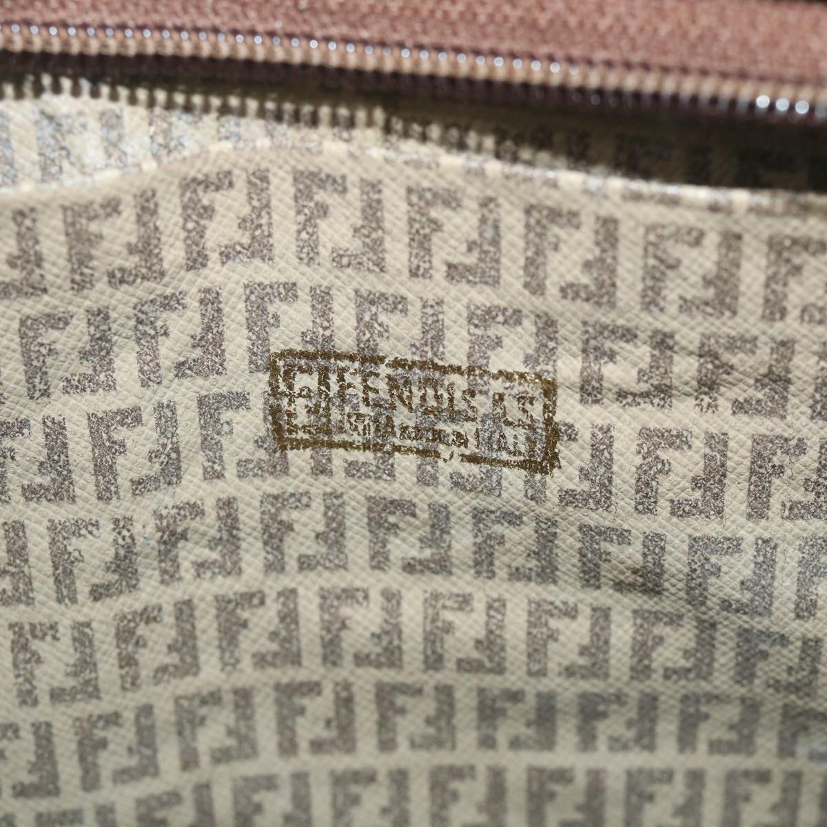 FENDI Zucchino Canvas Clutch Bag Coated Canvas Brown ti1271