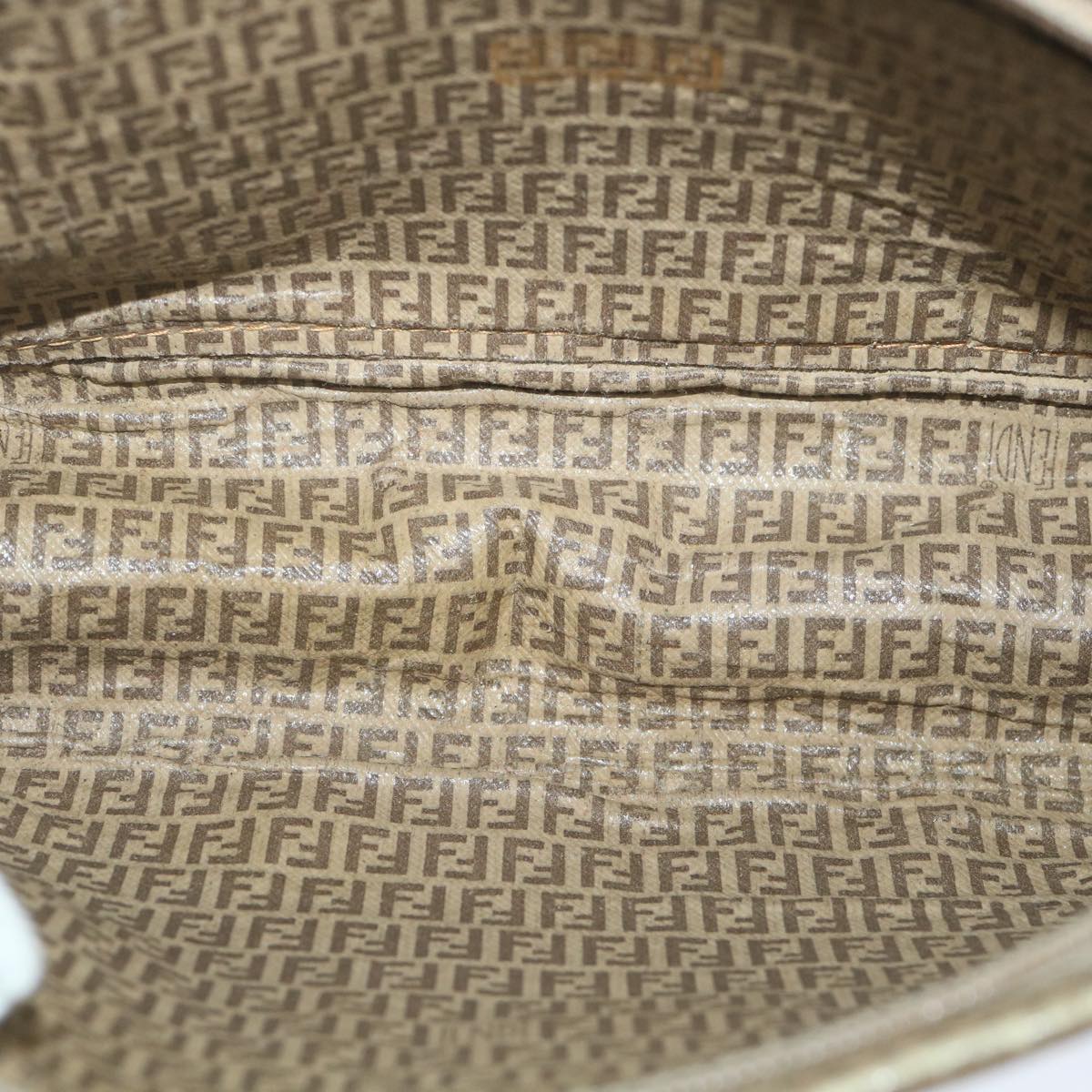 FENDI Zucchino Canvas Clutch Bag Coated Canvas Brown ti1272