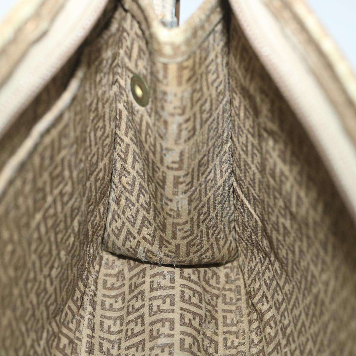 FENDI Zucchino Canvas Clutch Bag Coated Canvas Brown ti1272