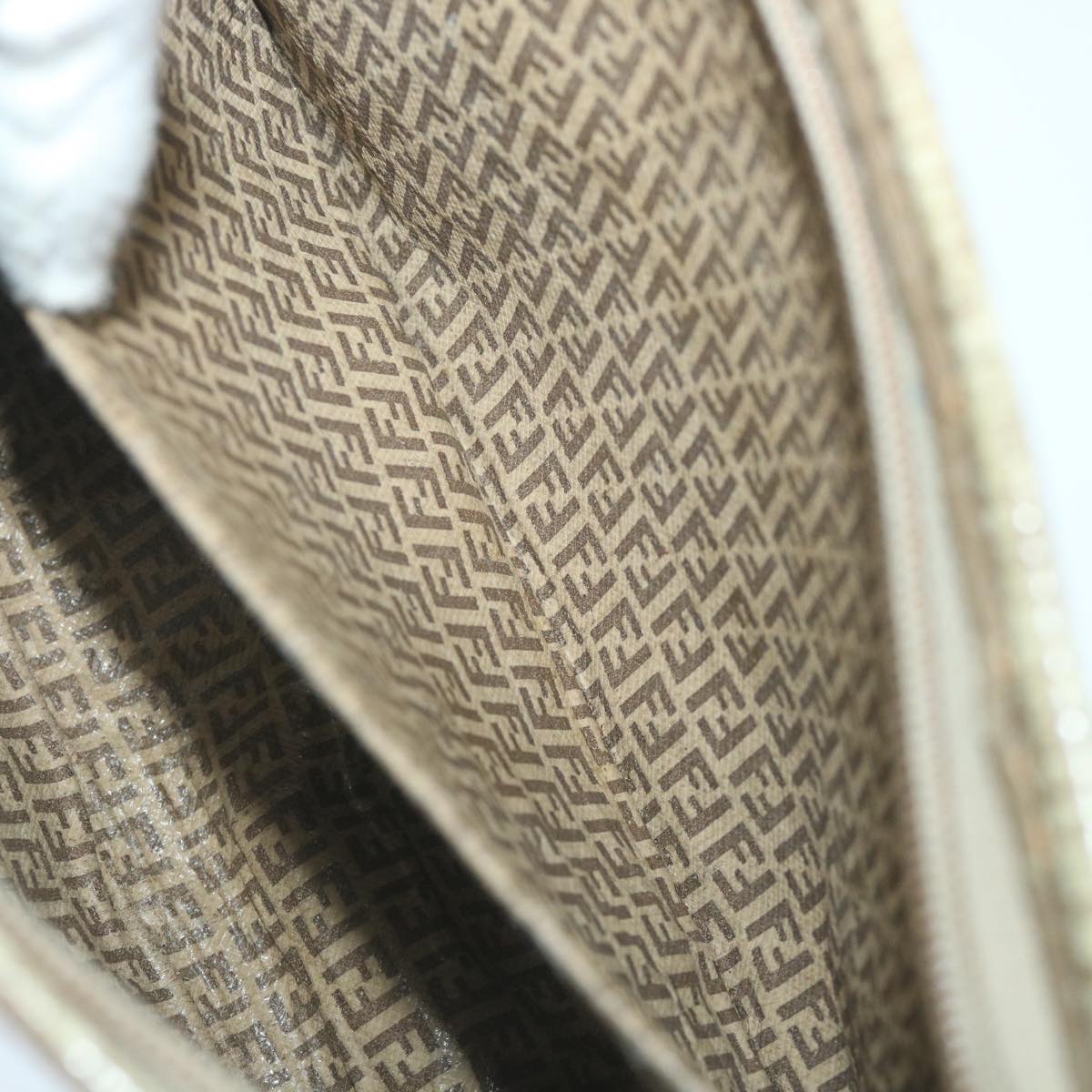 FENDI Zucchino Canvas Clutch Bag Coated Canvas Brown ti1272