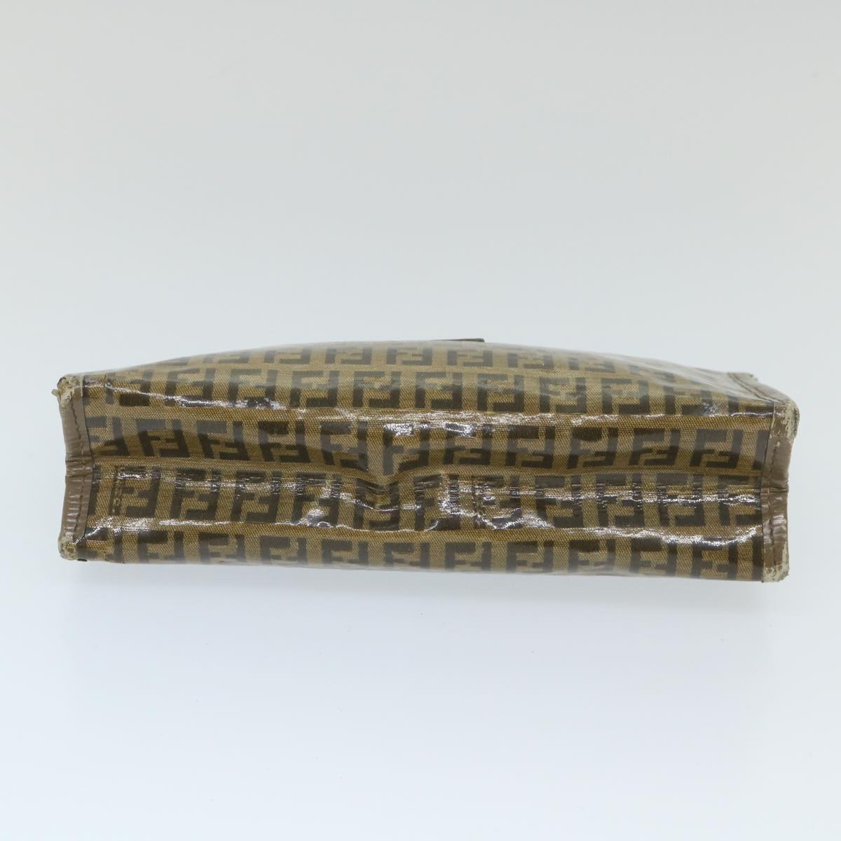 FENDI Zucchino Canvas Clutch Bag Coated Canvas Brown ti1272