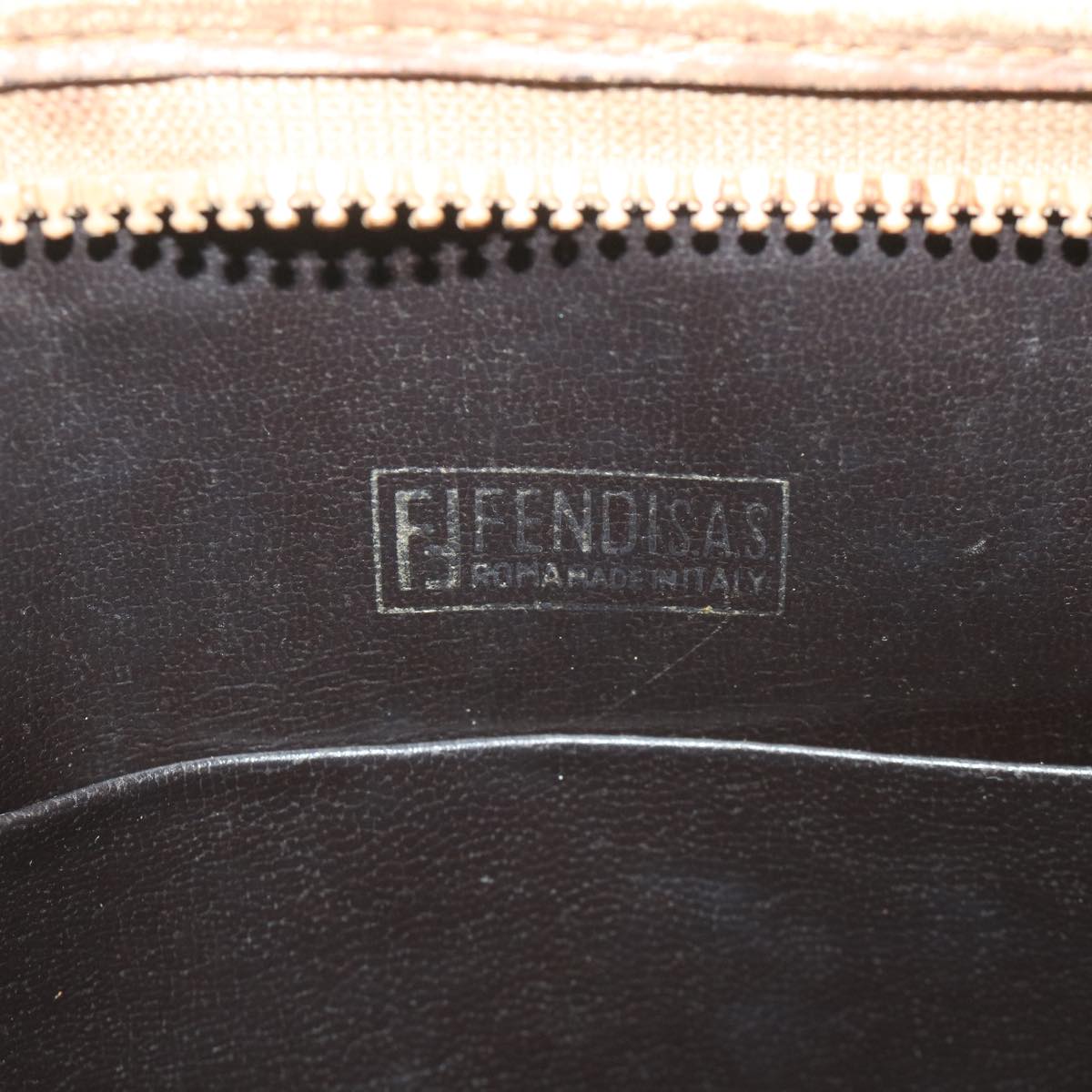 FENDI Zucchino Canvas Clutch Bag Coated Canvas Brown ti1273