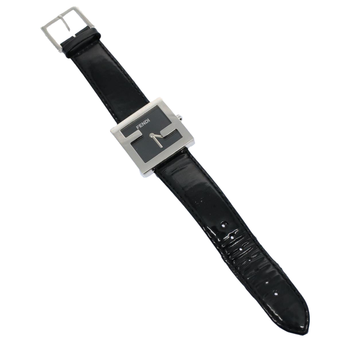 FENDI Watches Metal Enamel Black Silver ti1346