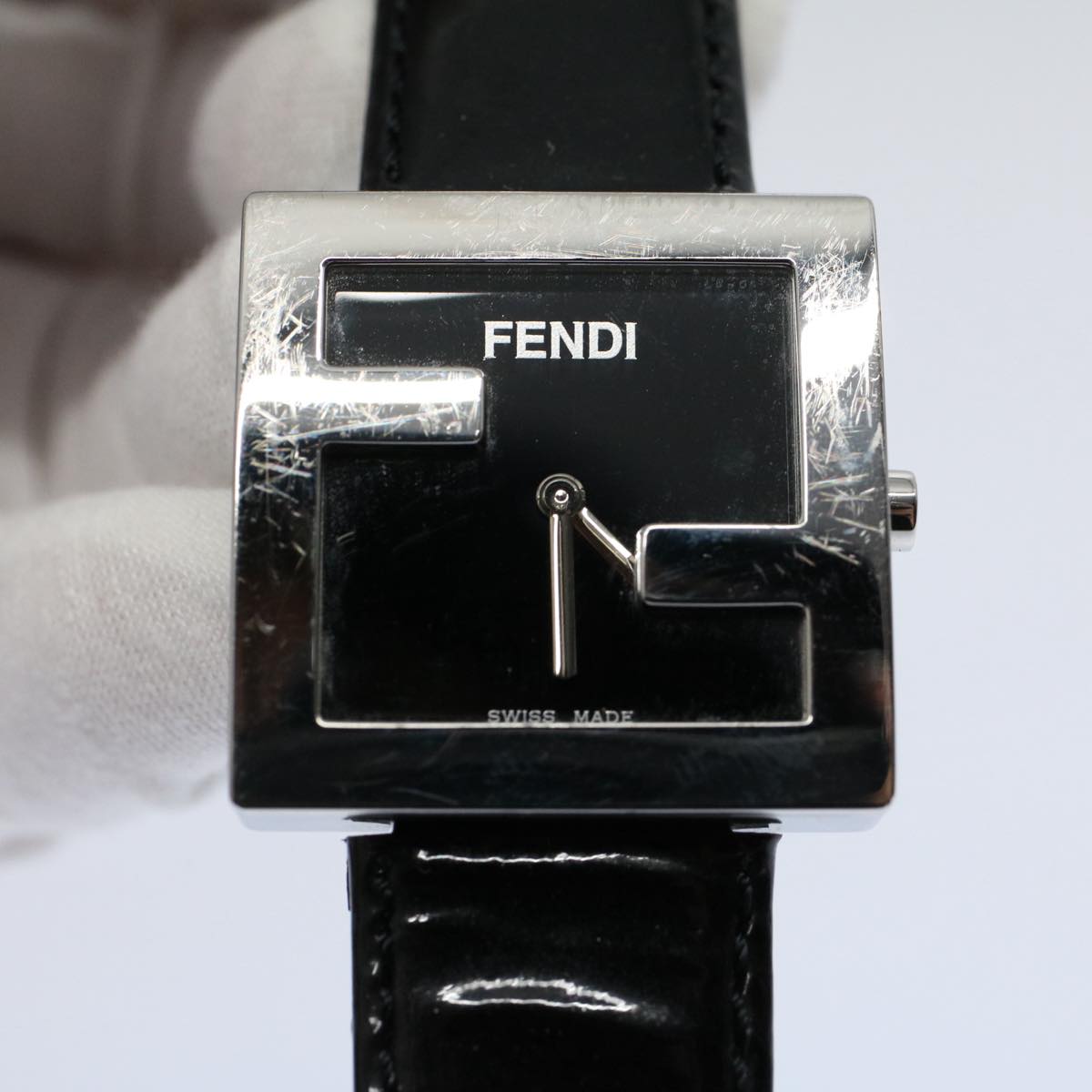 FENDI Watches Metal Enamel Black Silver ti1346