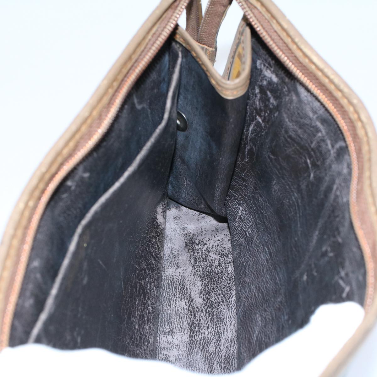 FENDI Zucca Canvas Zucchino Canvas Clutch Bag 2Set Brown Black ti1353